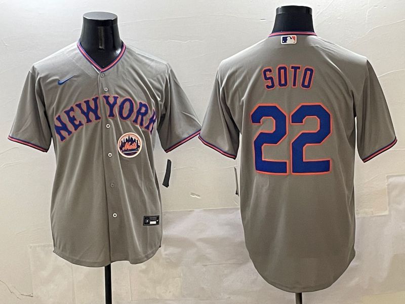 Men New York Mets #22 Soto Grey Second generation 2025 Nike MLB Jersey style 2->new york mets->MLB Jersey